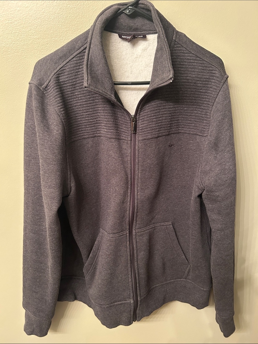 Michael Kors Men’s Dark Heather Gray Zip-Up Sweater Jacket